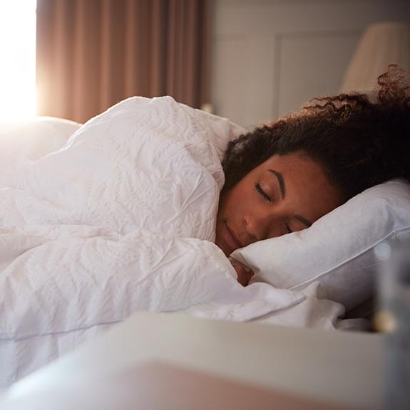 Woman taking at home sleep test